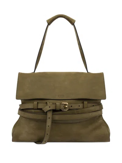 Moschino Tie Me Shoulder Bag In Green
