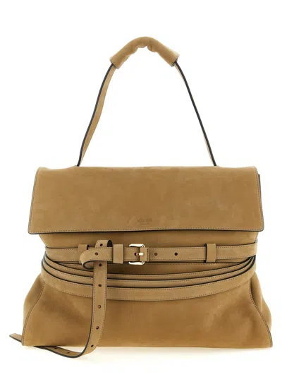 Moschino Tie Me Shoulder Bag In Brown