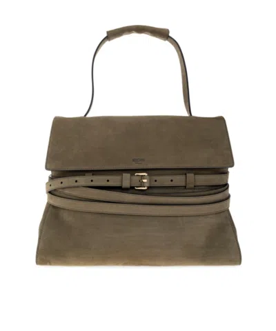 Moschino Tie Me Shoulder Bag In Brown