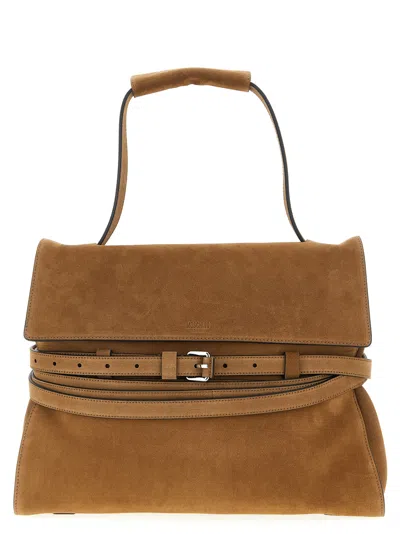 Moschino Tie Me Shoulder Bag In Brown