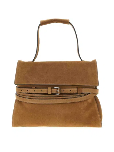 Moschino Tie Me Shoulder Bag In Brown