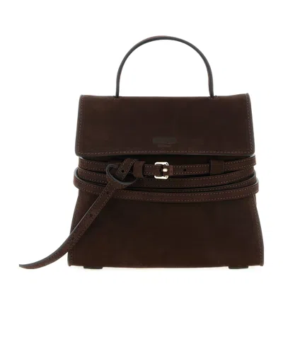 Moschino Tie Me Shoulder Bag In Brown