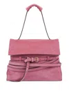 Moschino Suede Shoulder Bag With Belt And Buckle Detail In Multicolor