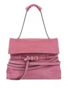Moschino Suede Shoulder Bag With Belt And Buckle Detail In Multicolor