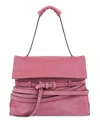 Moschino Suede Shoulder Bag With Belt And Buckle Detail In Multicolor