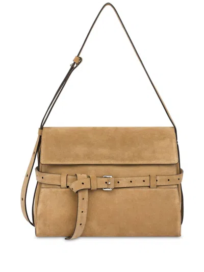 Moschino Mini Tie Me Nappa Top Handle Bag In Beige