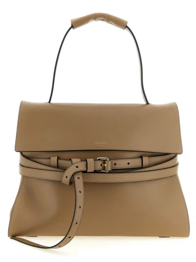 Moschino Tie Me Shoulder Bag In Brown