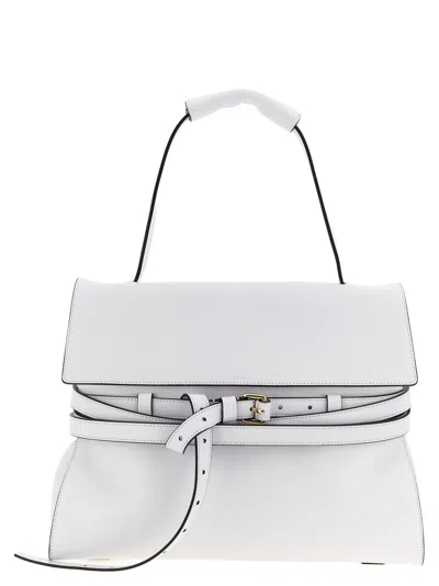 Moschino Tie Me Shoulder Bag In White