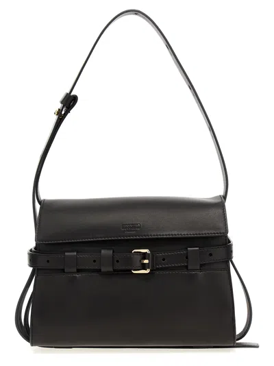 Moschino Tie Me Shoulder Bags In Black