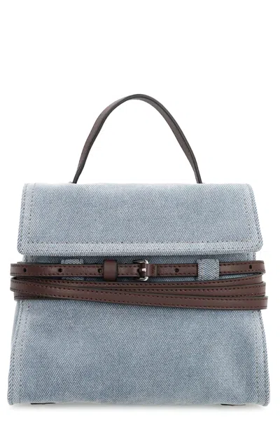 Moschino Top Handle Shoulder Bag With Detachable Belt In Blue