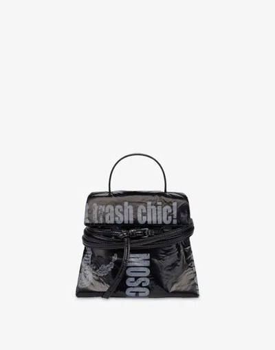 Moschino Tie Me Small Hand Bag In Black