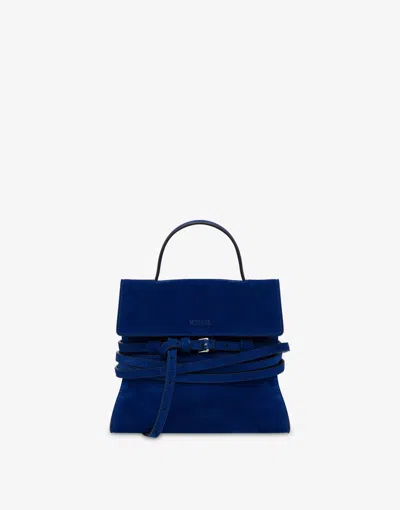 Moschino Tie Me Small Hand Bag In Blue