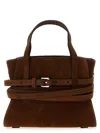 Moschino Small Handbag With Adjustable Strap And Buckle In Brown