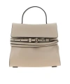 Moschino 'tie Me' Small Handbag In Gray
