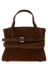 Moschino Small Handbag With Adjustable Strap And Buckle In Brown