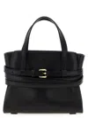 Moschino Tie Me Small Leather Handbag In Black