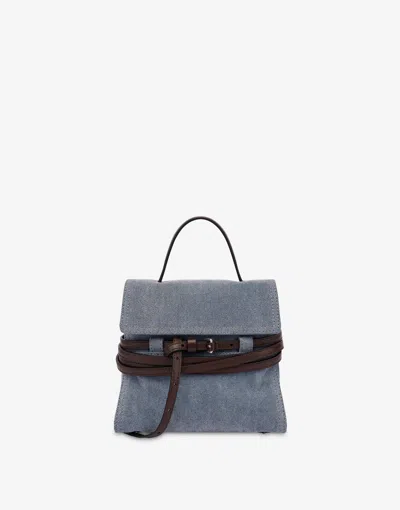 Moschino Tie Me Small Handbag In Blue