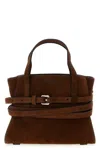 Moschino Small Handbag With Adjustable Strap And Buckle In Brown