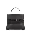 Moschino Tie Me Small Leather Handbag In Black