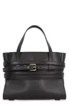 Moschino Tie Me Small Leather Handbag In Black