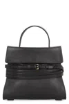 Moschino Tie Me Small Leather Handbag In Black