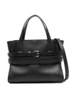 Moschino Structured Sheepskin Shoulder Bag In Black