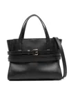 Moschino Structured Sheepskin Shoulder Bag In Black