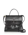 Moschino Structured Sheepskin Shoulder Bag In Black Multi