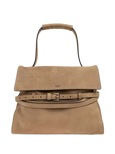 Moschino Tie Me Strap-detail Tote Bag In Neutral