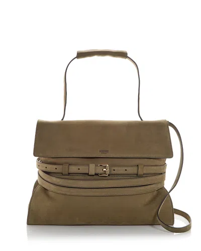 Moschino Tie Me Suede Shoulder Bag