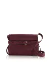 Moschino Tie Me Suede Shoulder Bag In Burgundy