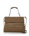 Moschino Tie Me Suede Shoulder Bag In Forest
