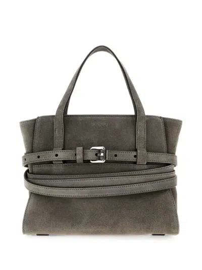 Moschino Suede Tie Me Handbag Top Handles In Gray