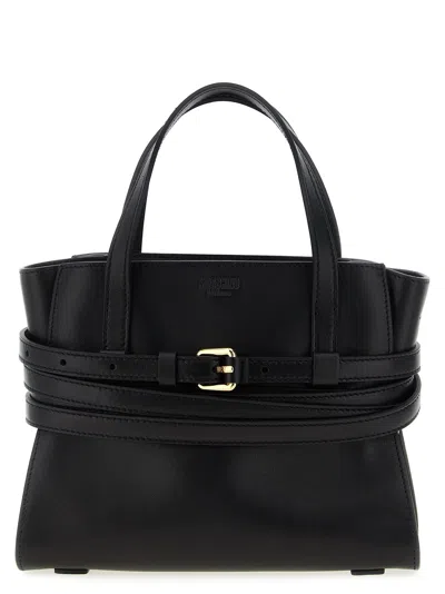 Moschino Tie Me Top Handle Bag In Black