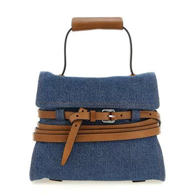 Moschino Tie Me Top Handle Bag  Blue