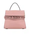Moschino Small Tie Me Leather Top Handle Bag In Pink