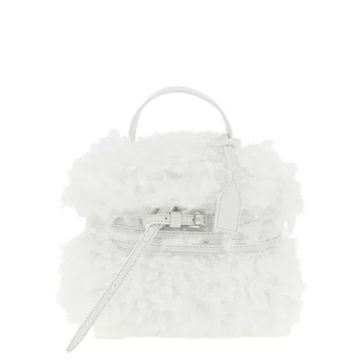 Moschino Tie Me Top Handle Bag  White