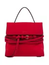 Moschino Suede Top Handle Shoulder Bag