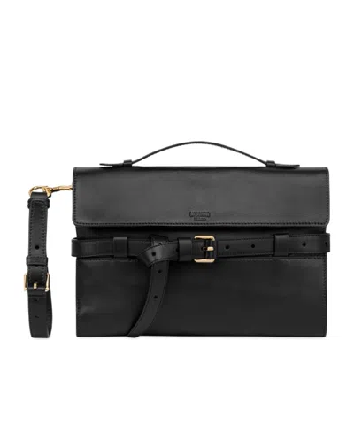 Moschino Tie Me Shoulder Bag In Black