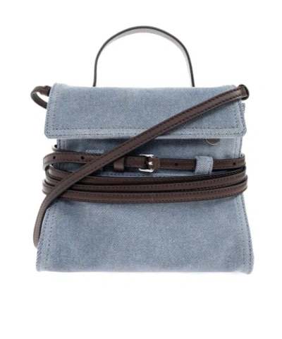 Moschino Tie Me Tote Bag In Gray