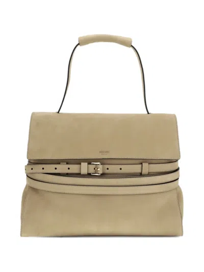 Moschino Tie Me Tote Bag In Neutral