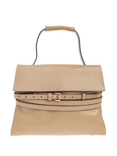 Moschino Tie Me Tote Bag In Neutral