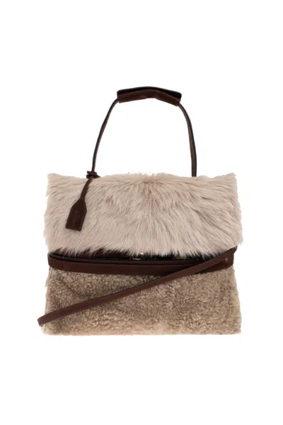 Moschino Tie Me Tote Bag In Sand