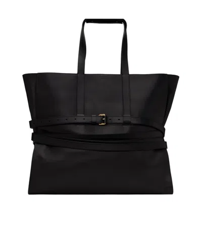 Moschino Tie Me Tote In Black