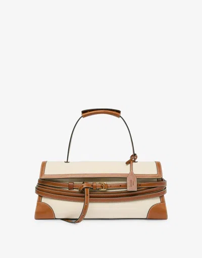 Moschino Tie Me Umhängetasche In White