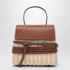 Moschino Tie Mie Bag In Raffia And Leather