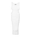 Moschino Open Back Midi Dress With Layered Ribbed Texture In White