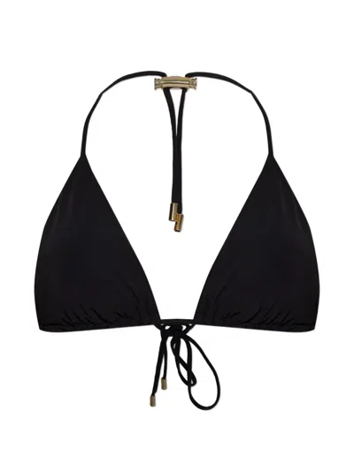 Moschino Tie-fastening Bikini Top In Black