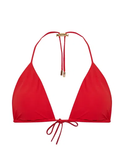 Moschino Tie-fastening Bikini Top In Red