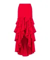 Moschino Asymmetric Skirt With Ruffles In Red